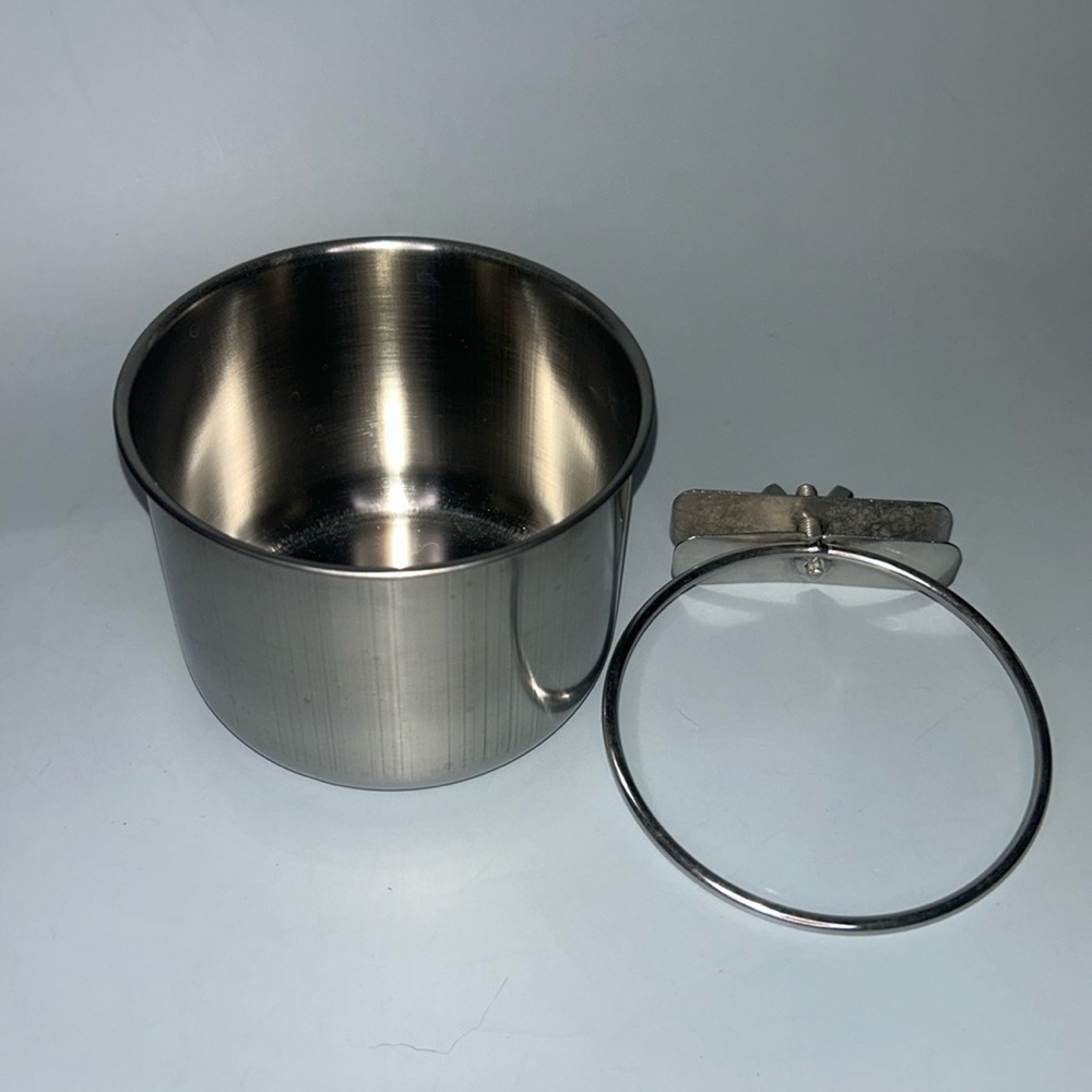 New stainless steel animal cage feeding bowl